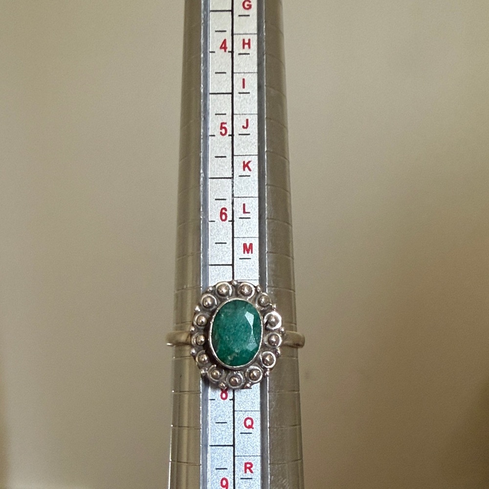 Natural emerald solid 925 sterling silver ring